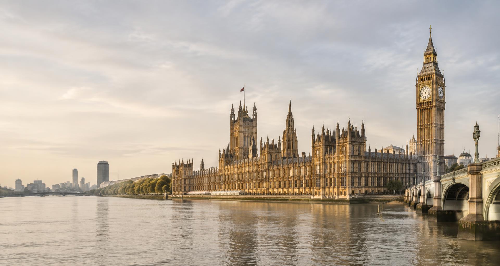 The Palace of Westminster and Big Ben overlooking the River Thames